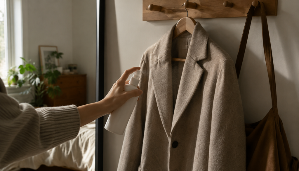 服に使うなら外出前のコートやジャケットに